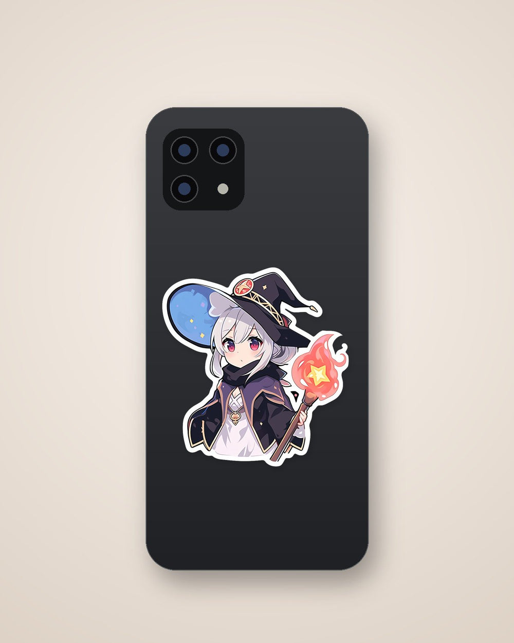 Anime Girl in Magical Hat with Torch Sticker