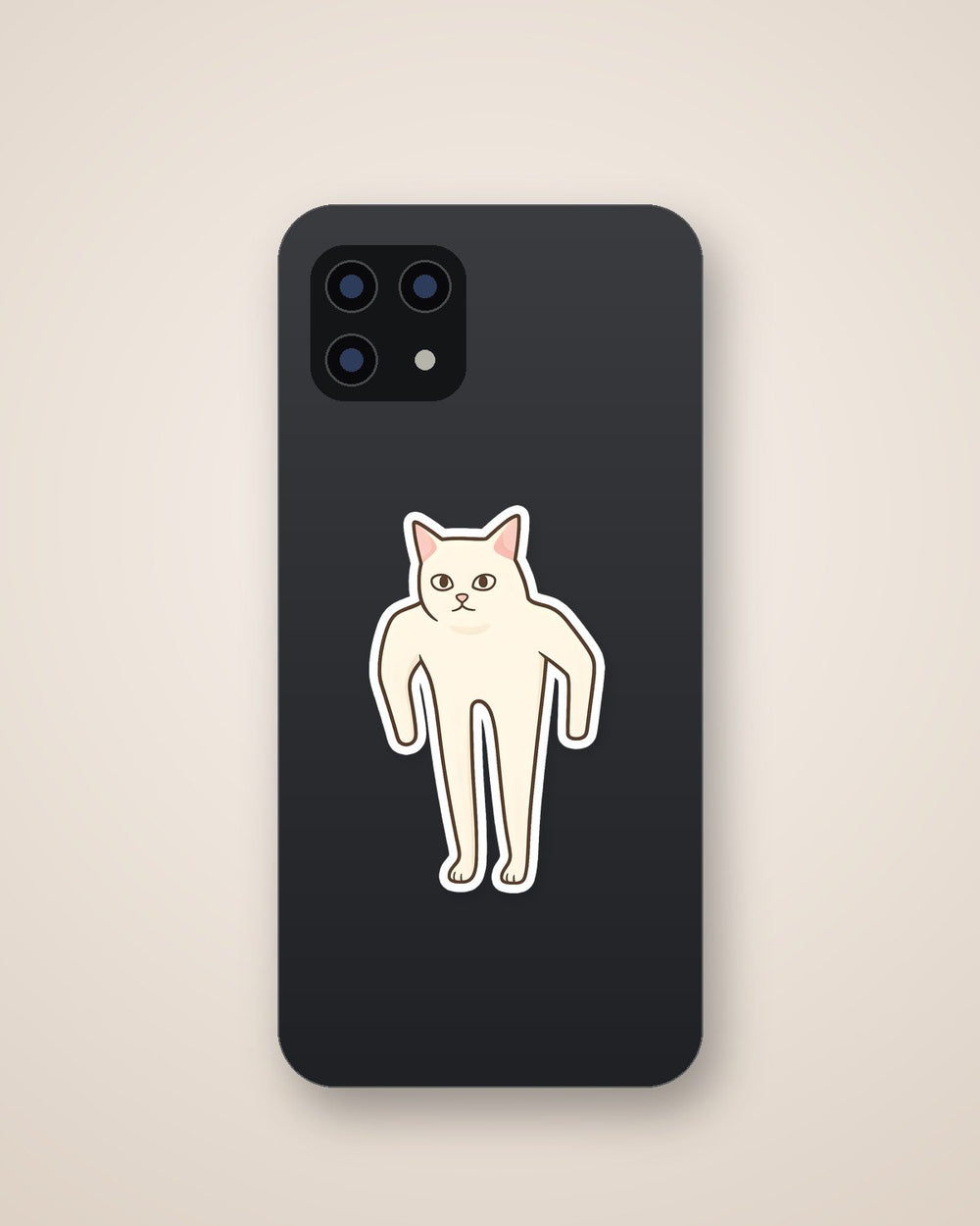 Standing Cat Funny Meme Sticker