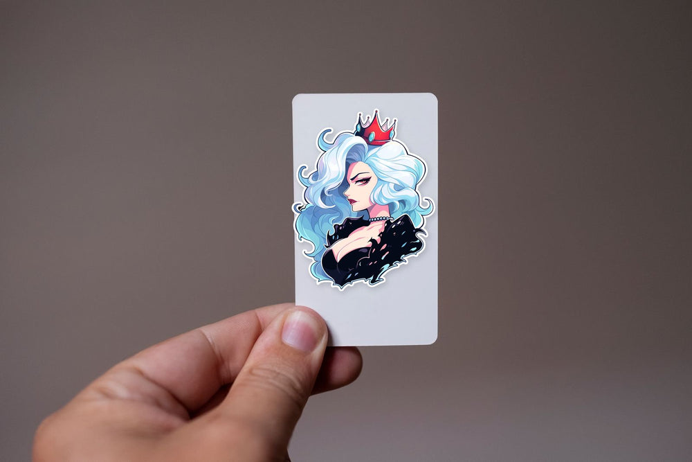 Stylish Girl with Crown Art Sticker