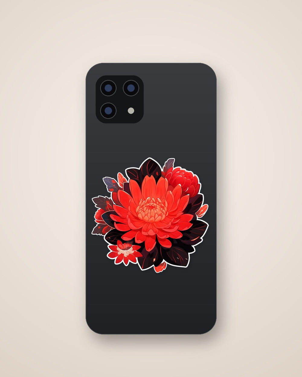 Red Tropical Flower Sticker