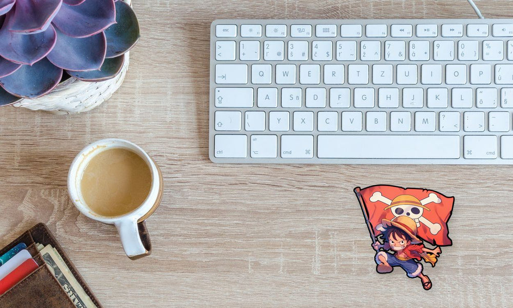 One Piece Cute Luffy & Straw Hat Flag Sticker