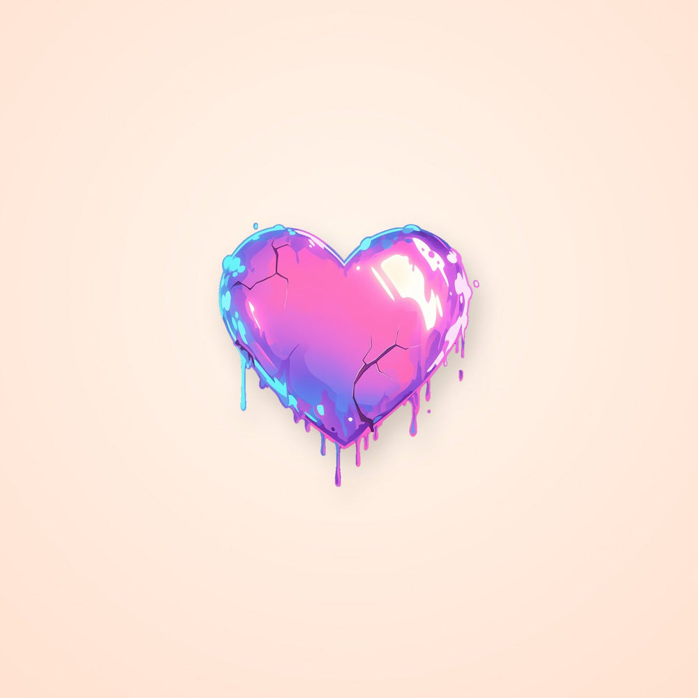 Colorful Neon Heart Sticker