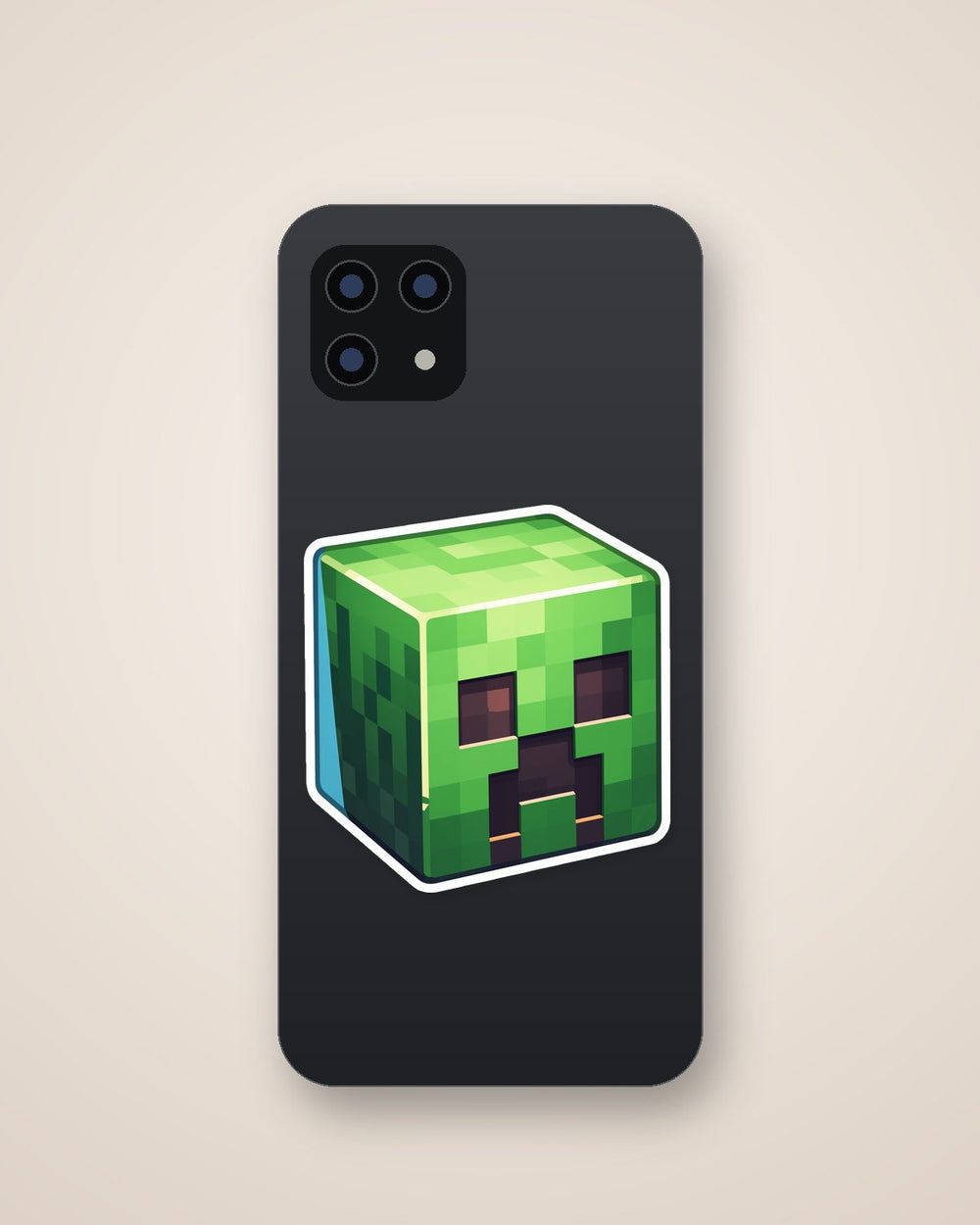 Minecraft Creeper Cube Head Sticker
