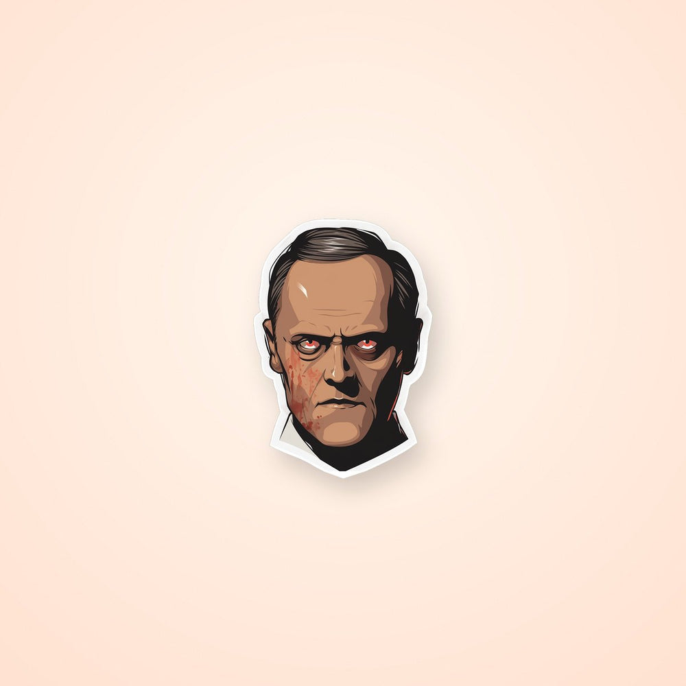 Hannibal Lecter with Red Eyes Sticker