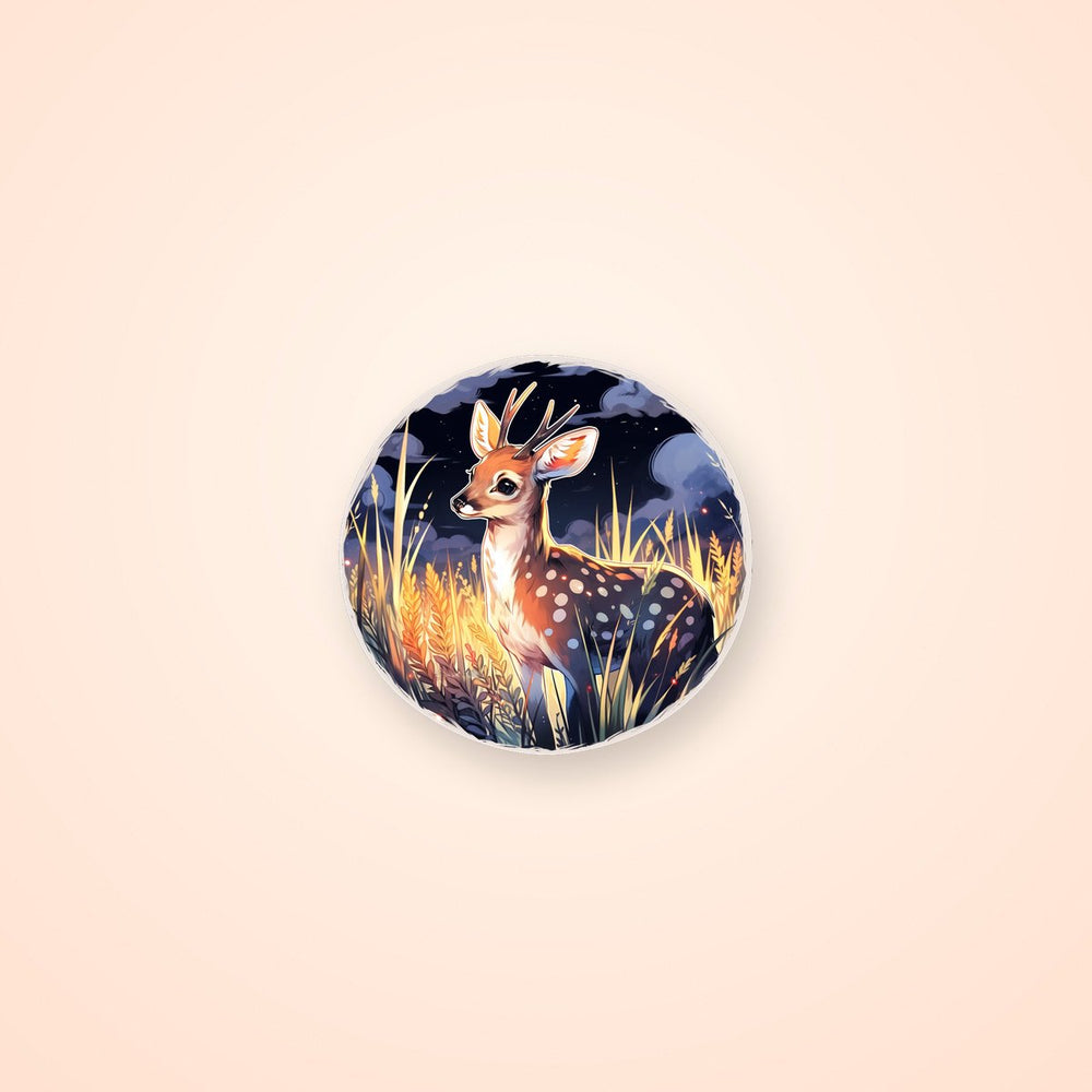 Roe Deer in a Meadow Round Sticker