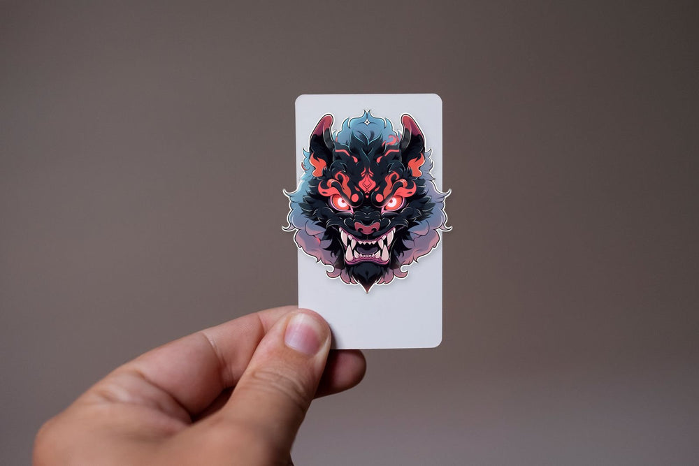 Aesthetic Dark Japanese Oni Mask Sticker
