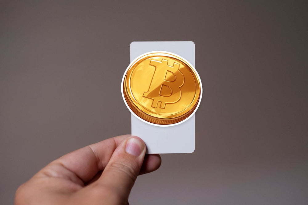 Gold Bitcoin Coin Sticker