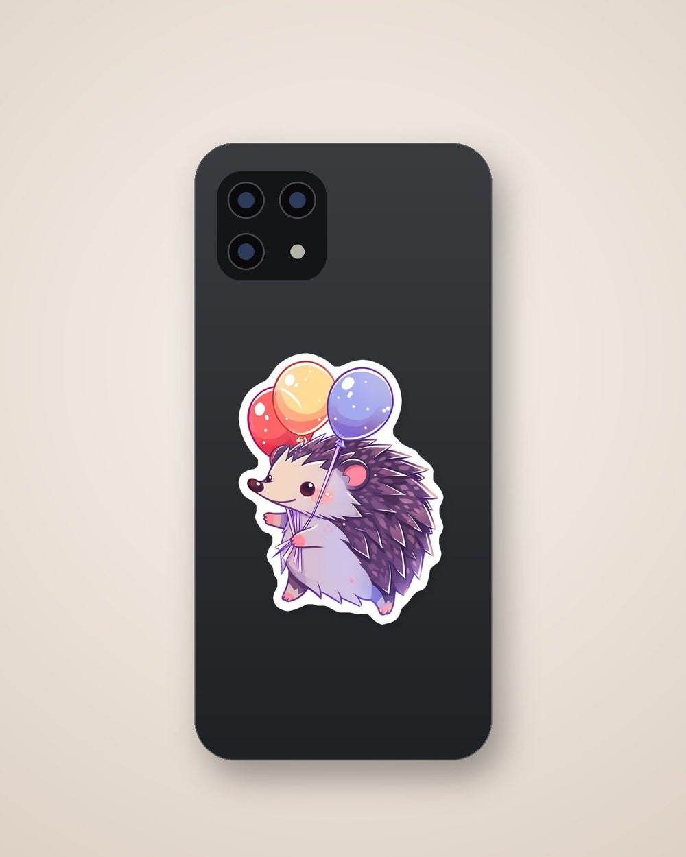 Cute Hedgehog with Balloons Sticker