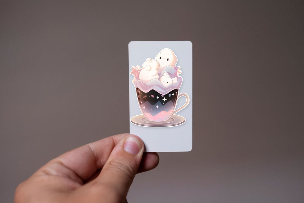 Cup with Cute Marshmallows Sticker