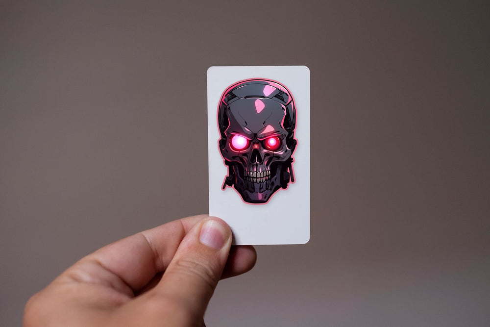 Terminator Head Pink Stroke Sticker