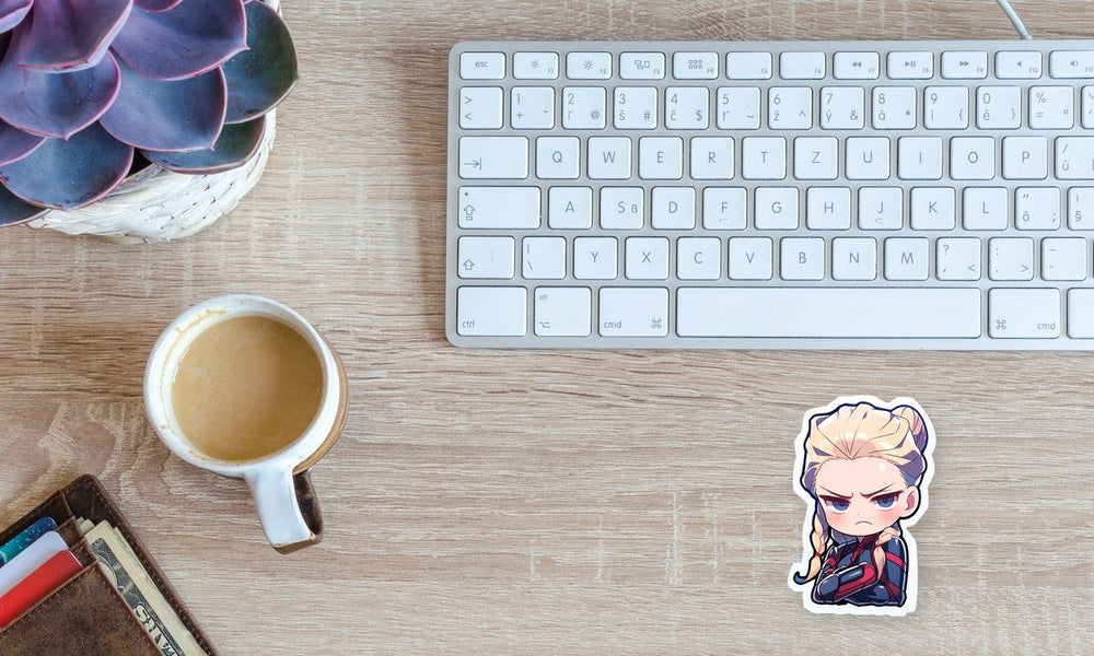 Chibi Angry Captain Marvel Sticker