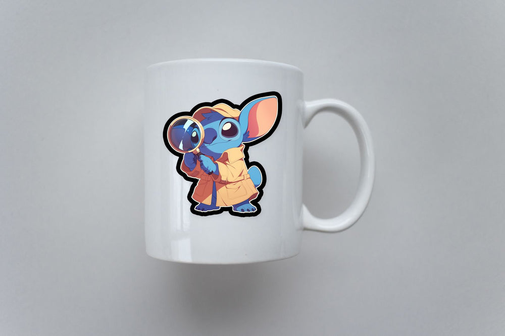 Stitch Detective Magnifying Glass Cute Sticker
