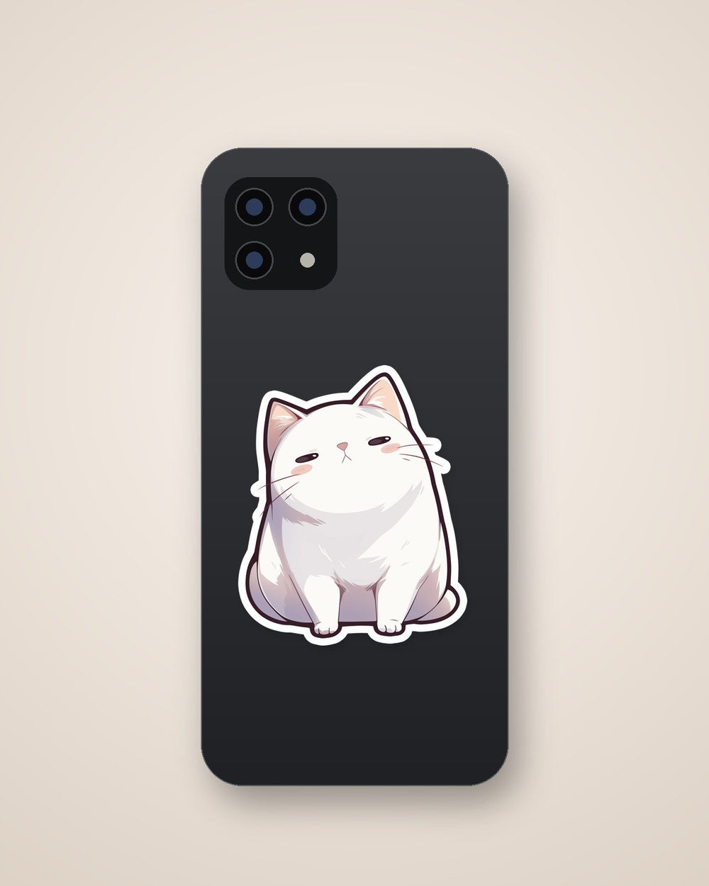 Cool White Cat Sticker