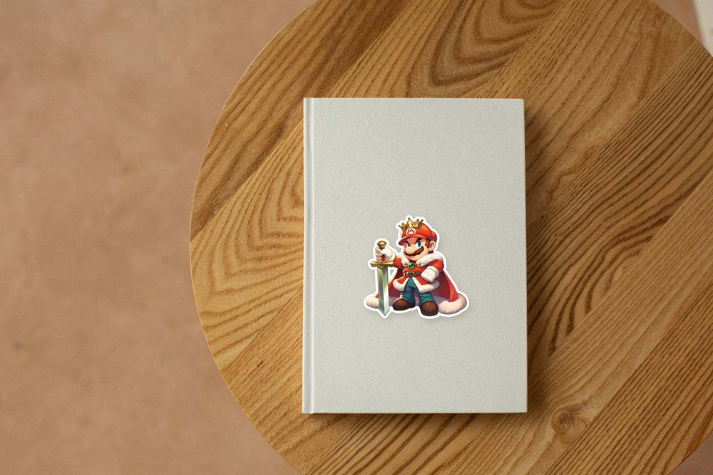 King Mario with Sword Royal Cape Sticker