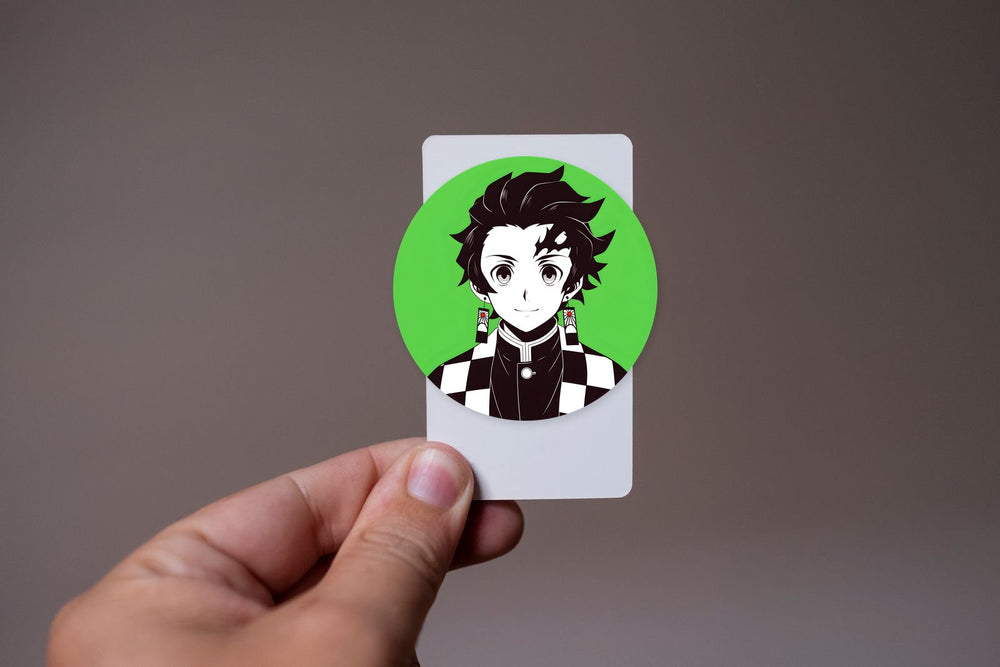 Tanjiro Kamado Green Round Sticker