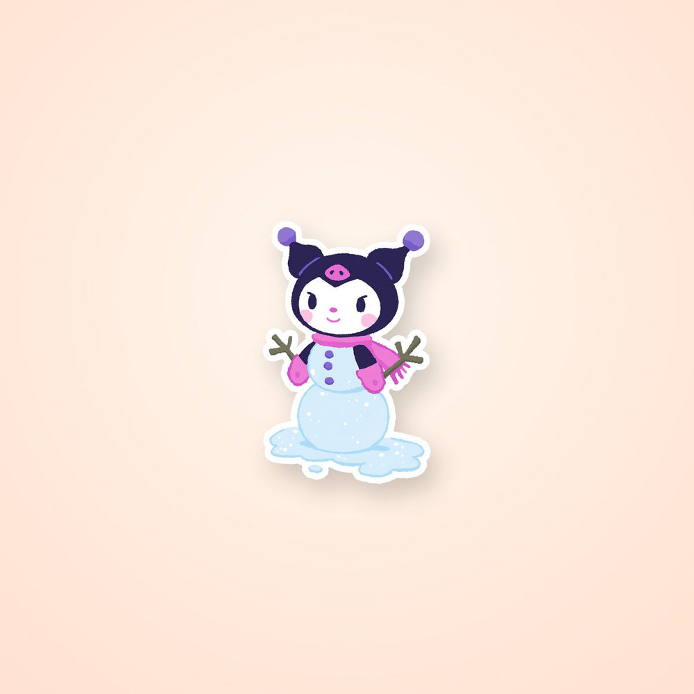 Kawaii Kuromi Snowman Winter Sticker
