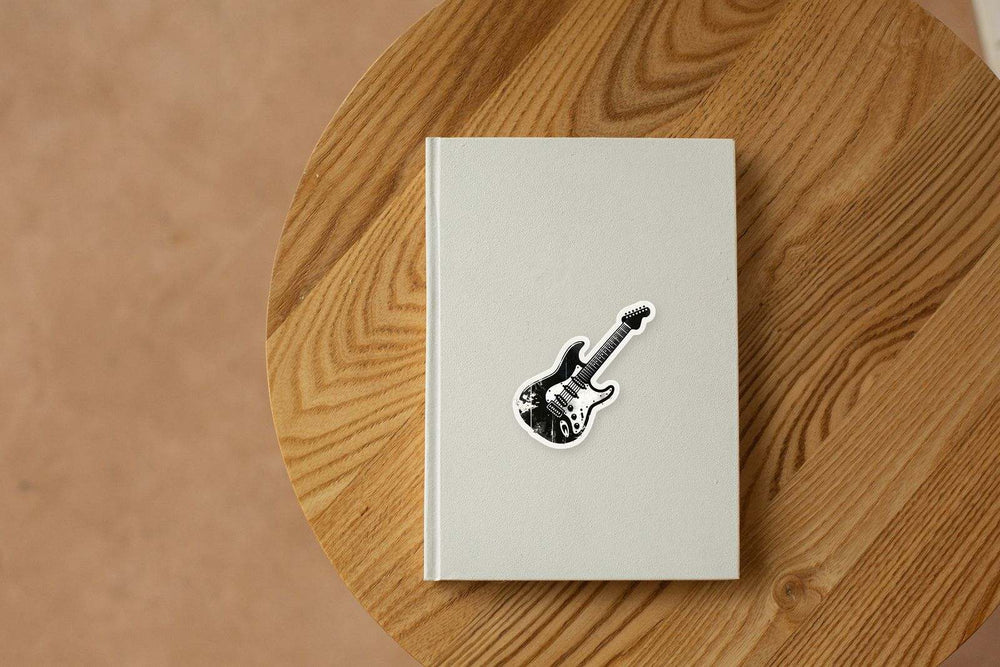 Grunge Electric Guitar Black Sticker
