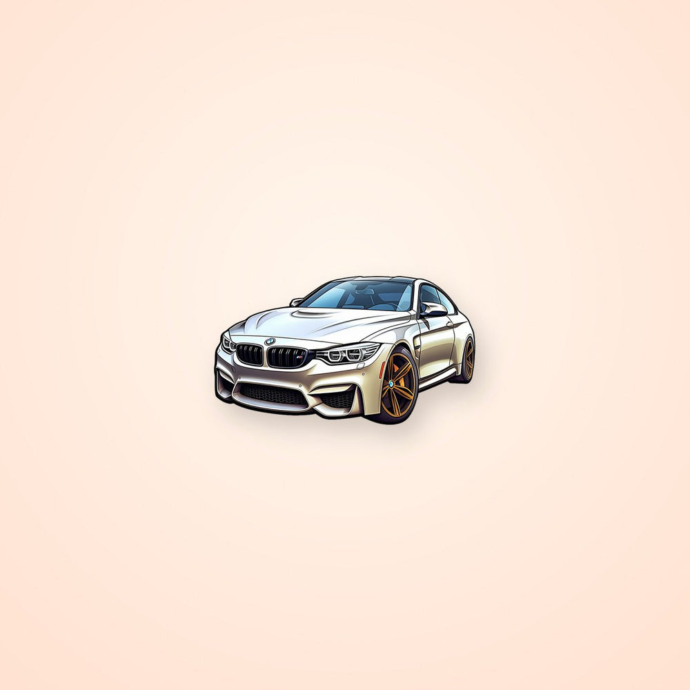 White BMW M4 Car Sticker