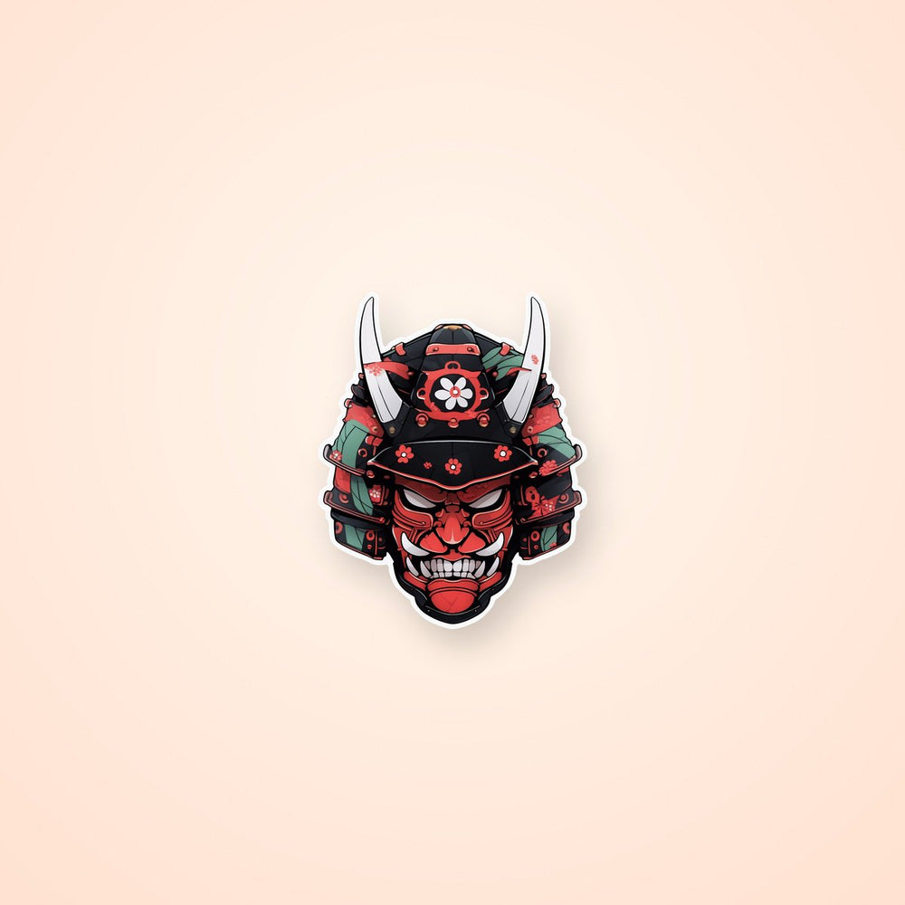 Aesthetic Japanese Samurai Mask Sticker