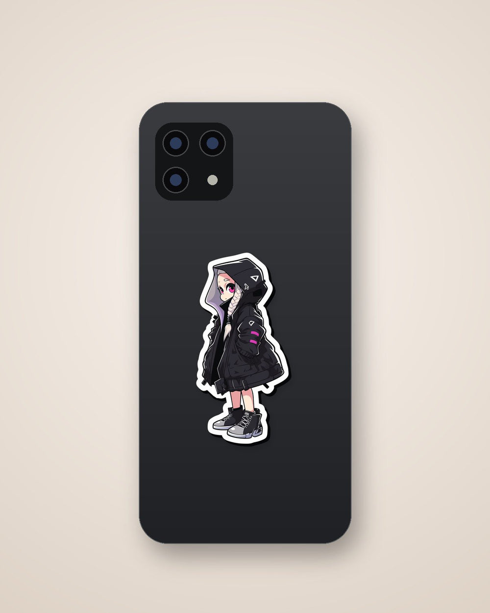 Anime Girl Techwear Jacket Sticker