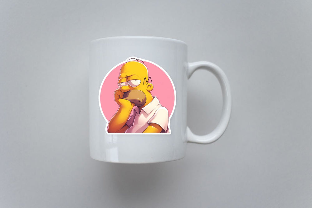 Bored Homer Simpson Cartoon Sticker