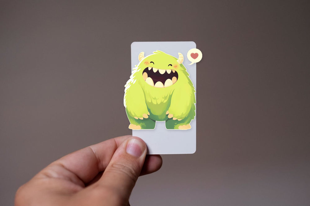 Cute Green Monster Love Sticker