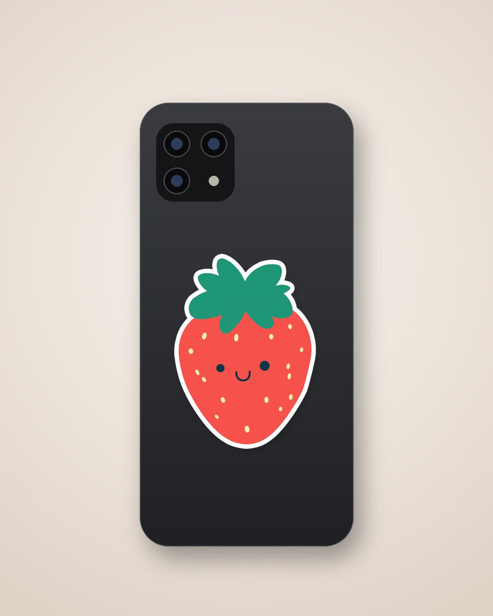 Kawaii Smiling Strawberry Sticker