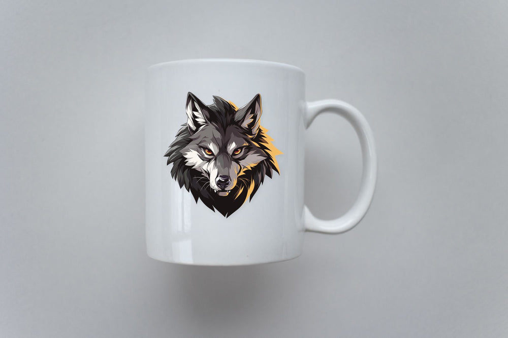 Fierce Wolf Head Animal Style Clipart Sticker