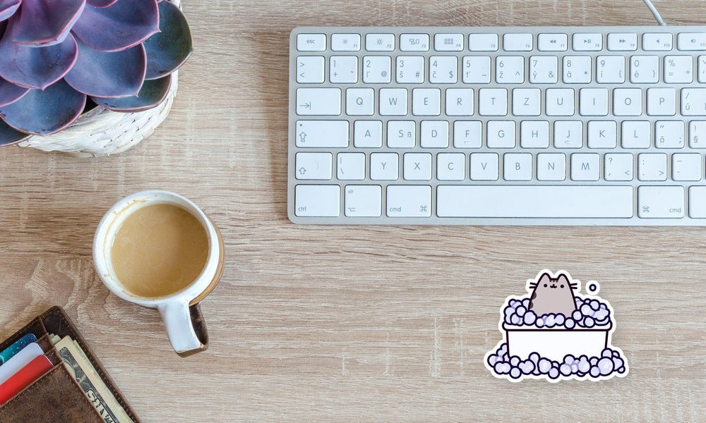 Pusheen Cat Bathtub Kawaii Sticker
