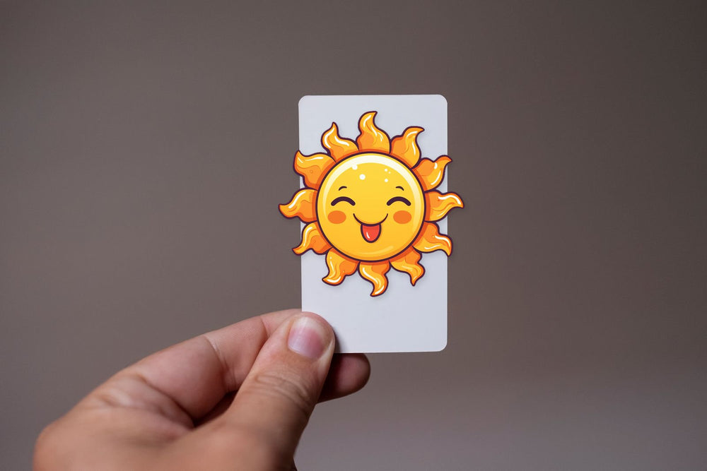 Yellow Sun Sticking Out Tongue Sticker