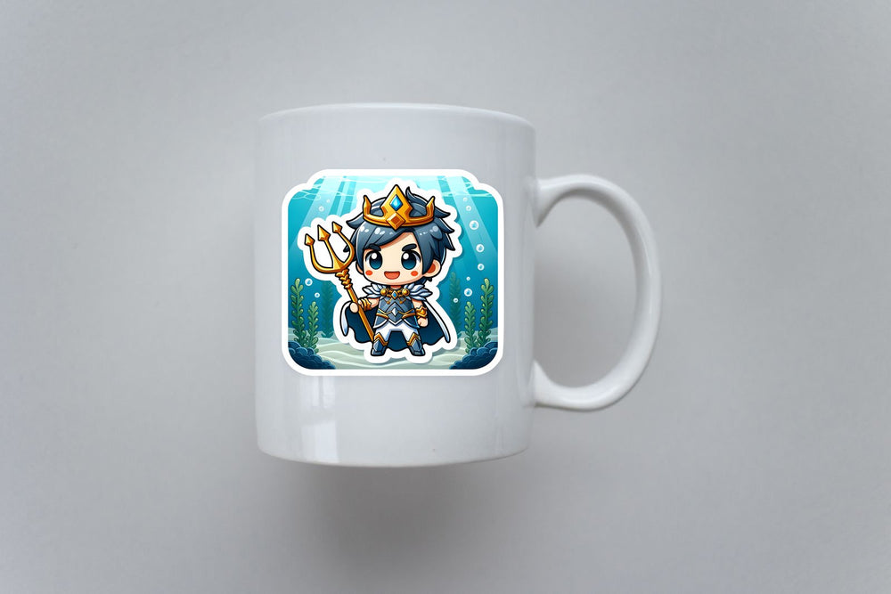 Chibi King of Atlantis Trident Sticker