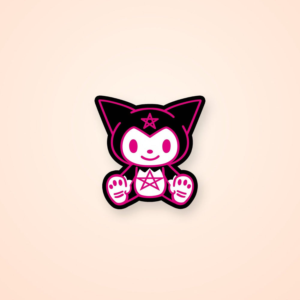 Neon Kuromi Pentagram Goth Outline Sticker