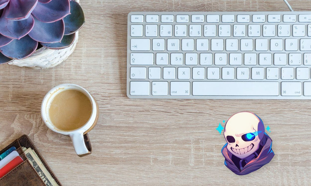 Sans Glowing Blue Eye Sticker
