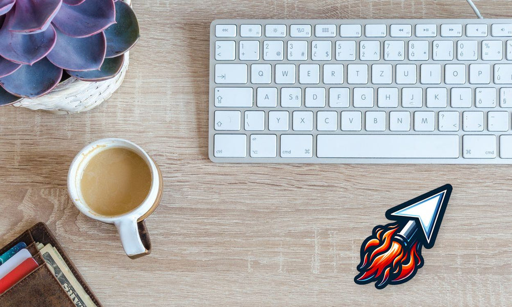 Rocket Mouse Cursor Fire Sticker