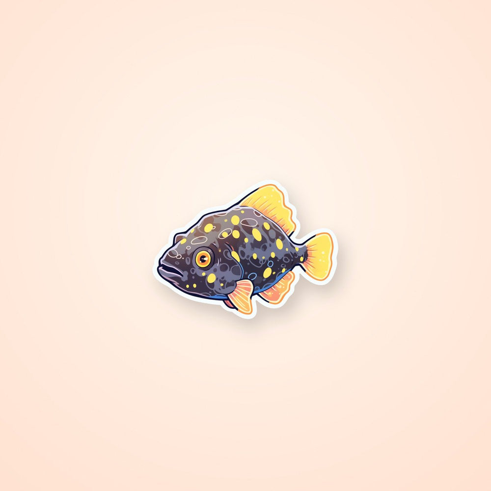 Flounder with Yellow Fins Art Sticker