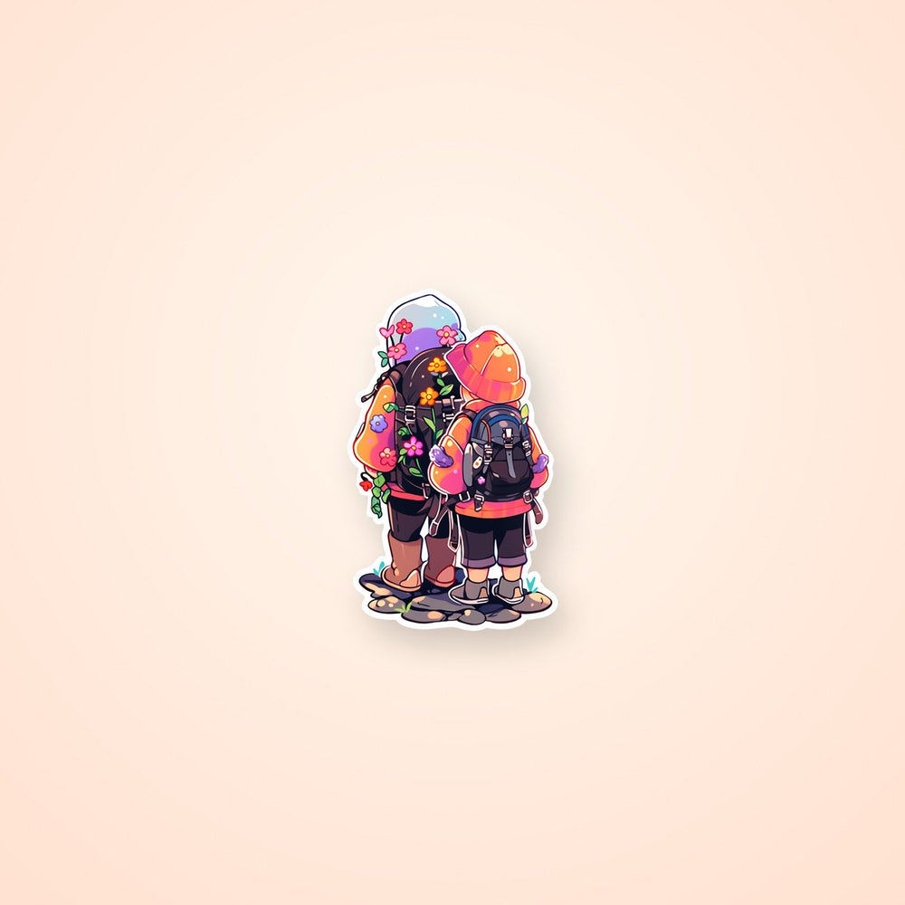 Couple Hikers Aesthetic Sticker