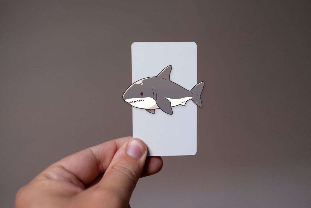 Cute Drawn Great White Shark Sticker