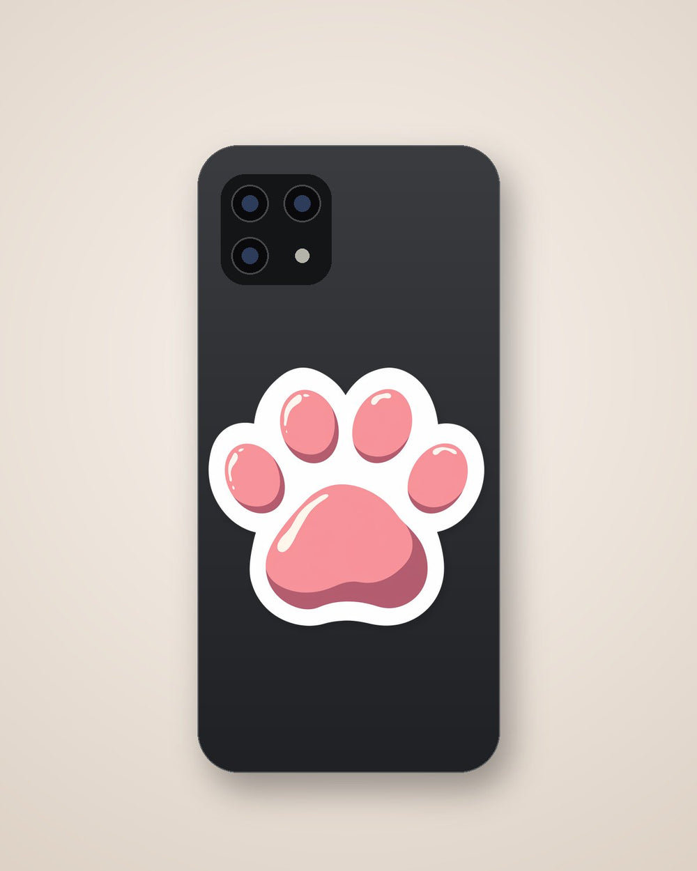 Pink Cute Paw Sticker