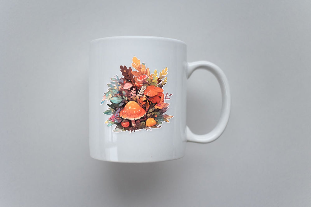 Autumn Leaves and Mushrooms Composition Sticker