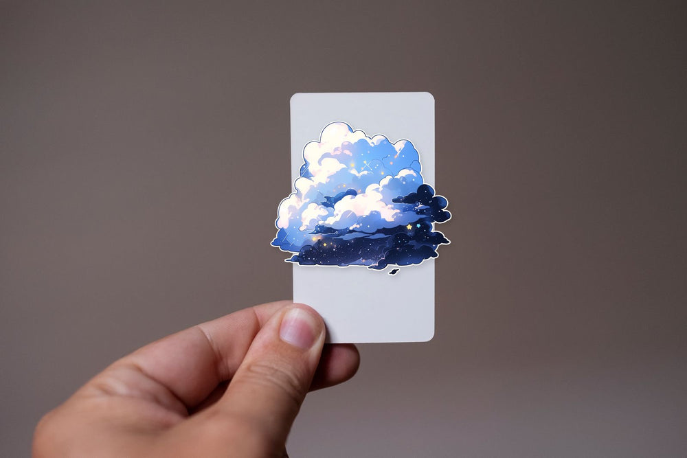 Blue Midnight Clouds Aesthetic Sticker