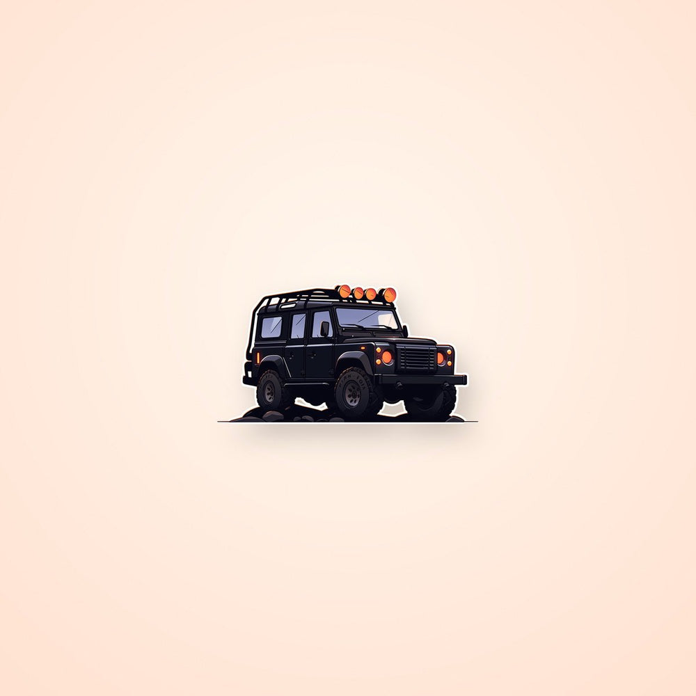Black Land Rover Defender Sticker