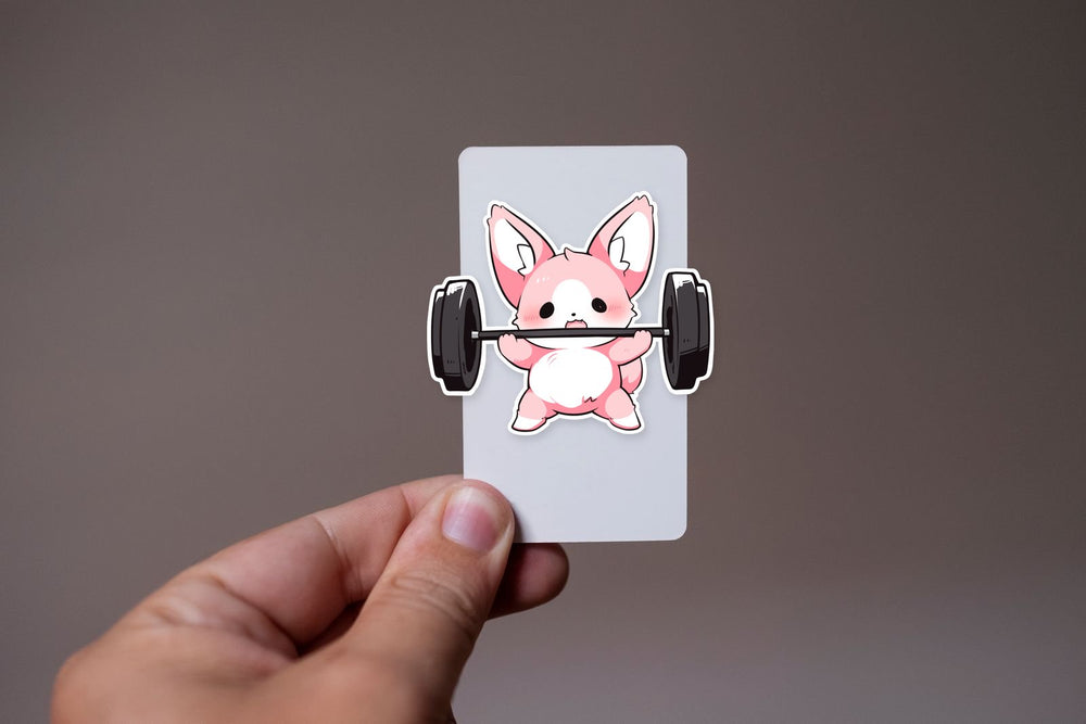 Cute Gym Fennec Fox Sticker
