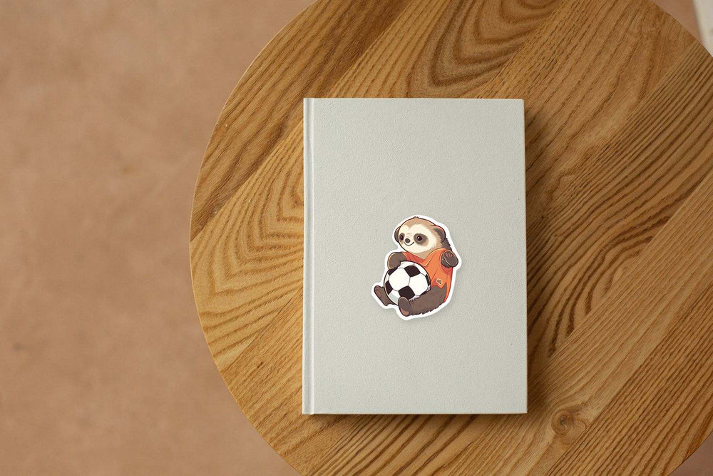 Sloth Sitting with Soccer Ball Sticker