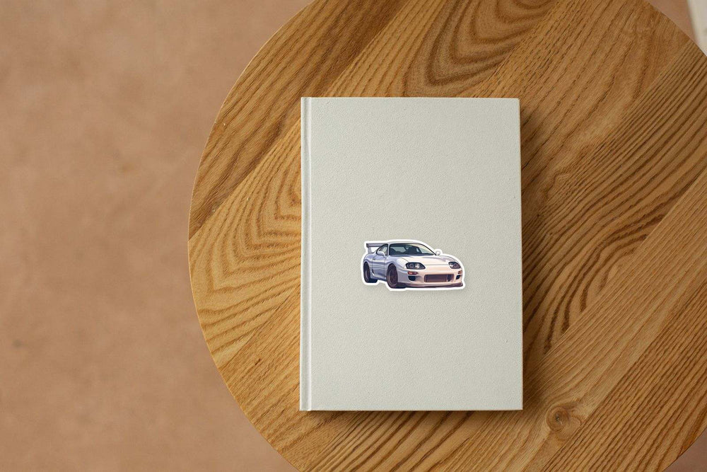 White Toyota Supra Car Sticker