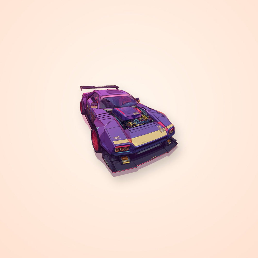 Cyberpunk Purple Car Sticker