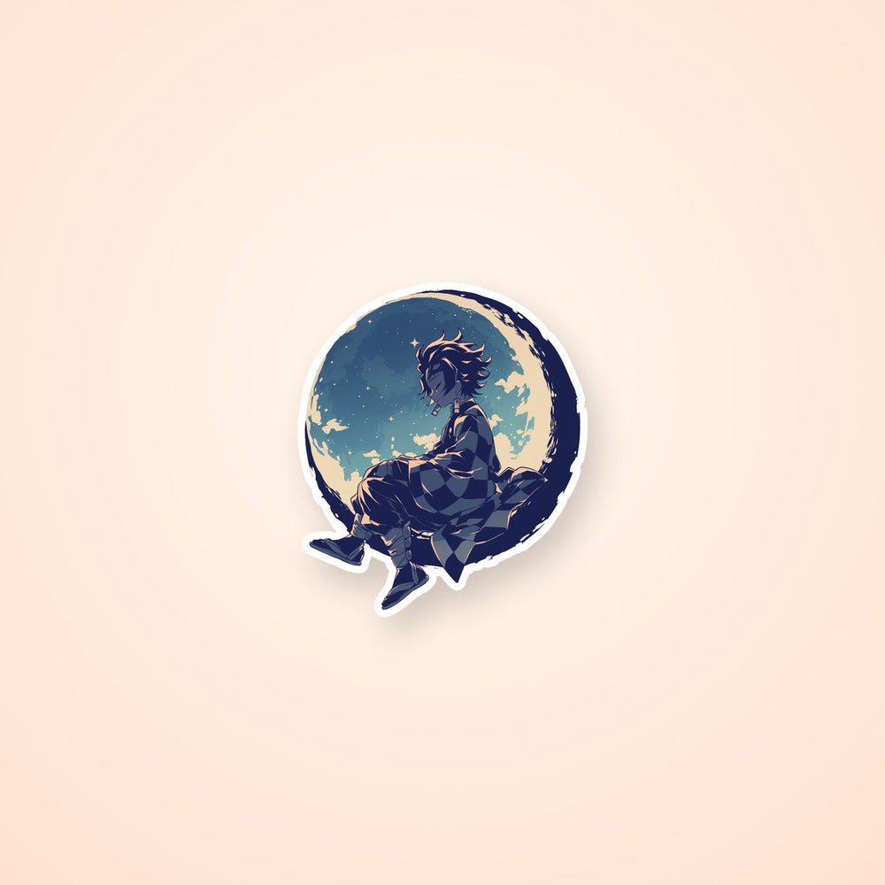 Tanjiro Kamado Moonlight Silhouette Sticker