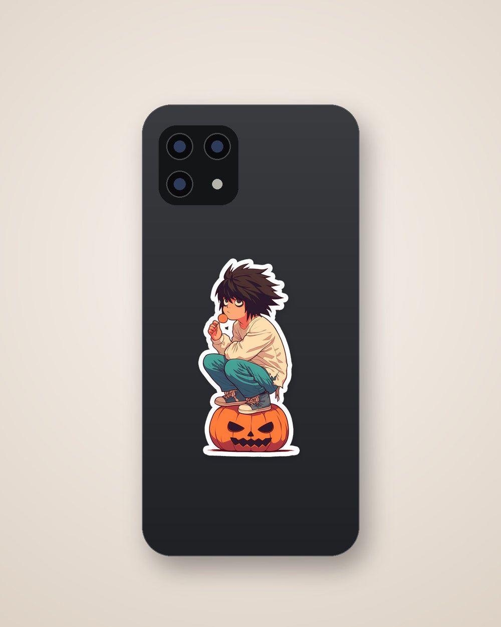 L Death Note Halloween Pumpkin Sticker