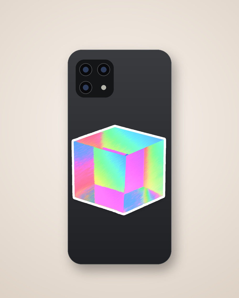 Crystal Cube Rainbow Holographic Sticker