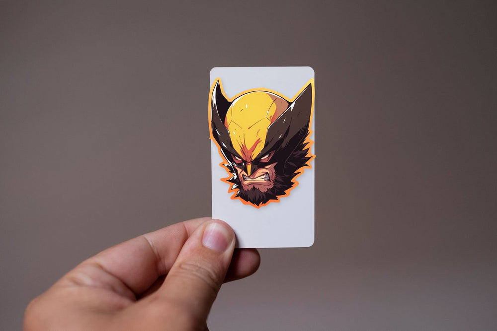 Angry Wolverine Head Orange Stroke Sticker