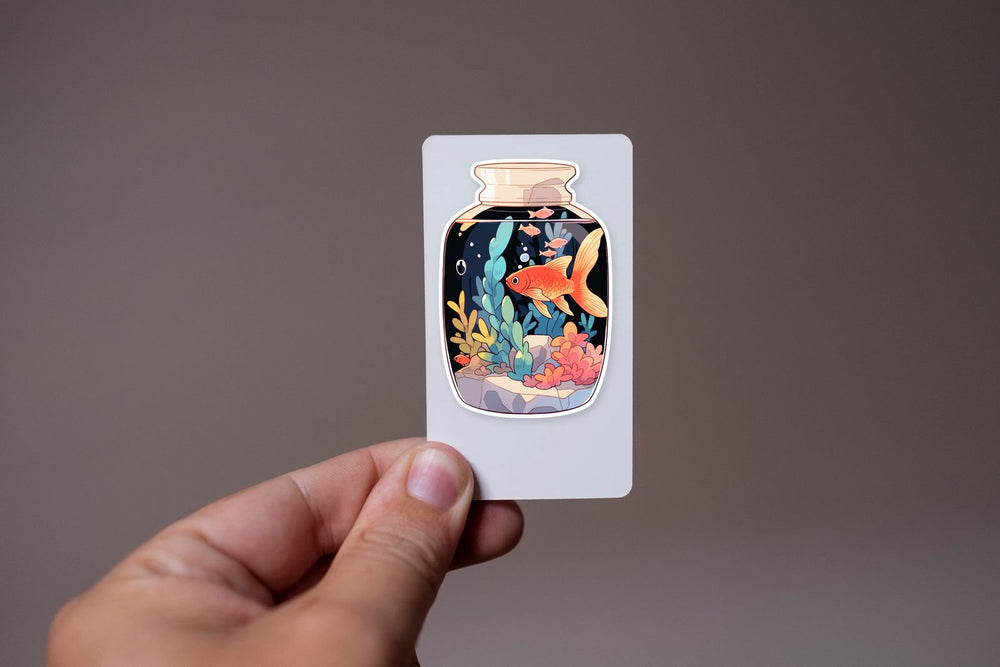 Aquarium Jar with Fishes Sticker